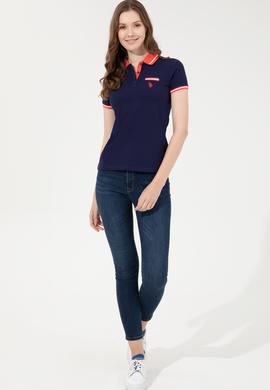 Kadın Lacivert Polo Yaka Tişört - 50248051013