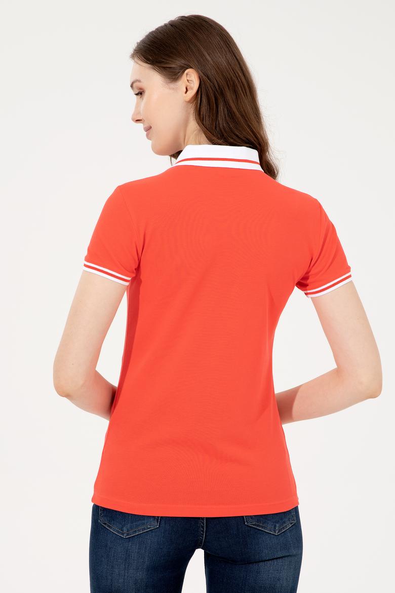 Kadın Kırmızı Polo Yaka Tişört - 50248051067