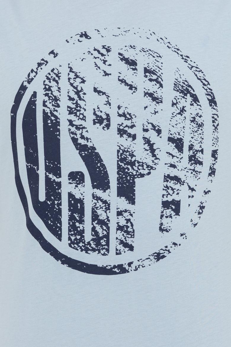 Erkek Açık Mavi Bisiklet Yaka T-Shirt - 50247329154