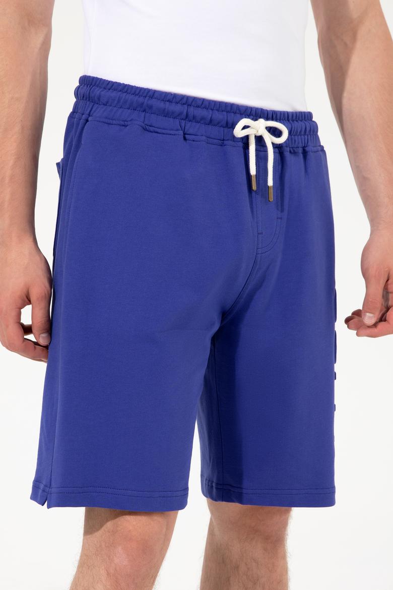 Erkek Mavi Örme Şort - 50246596053