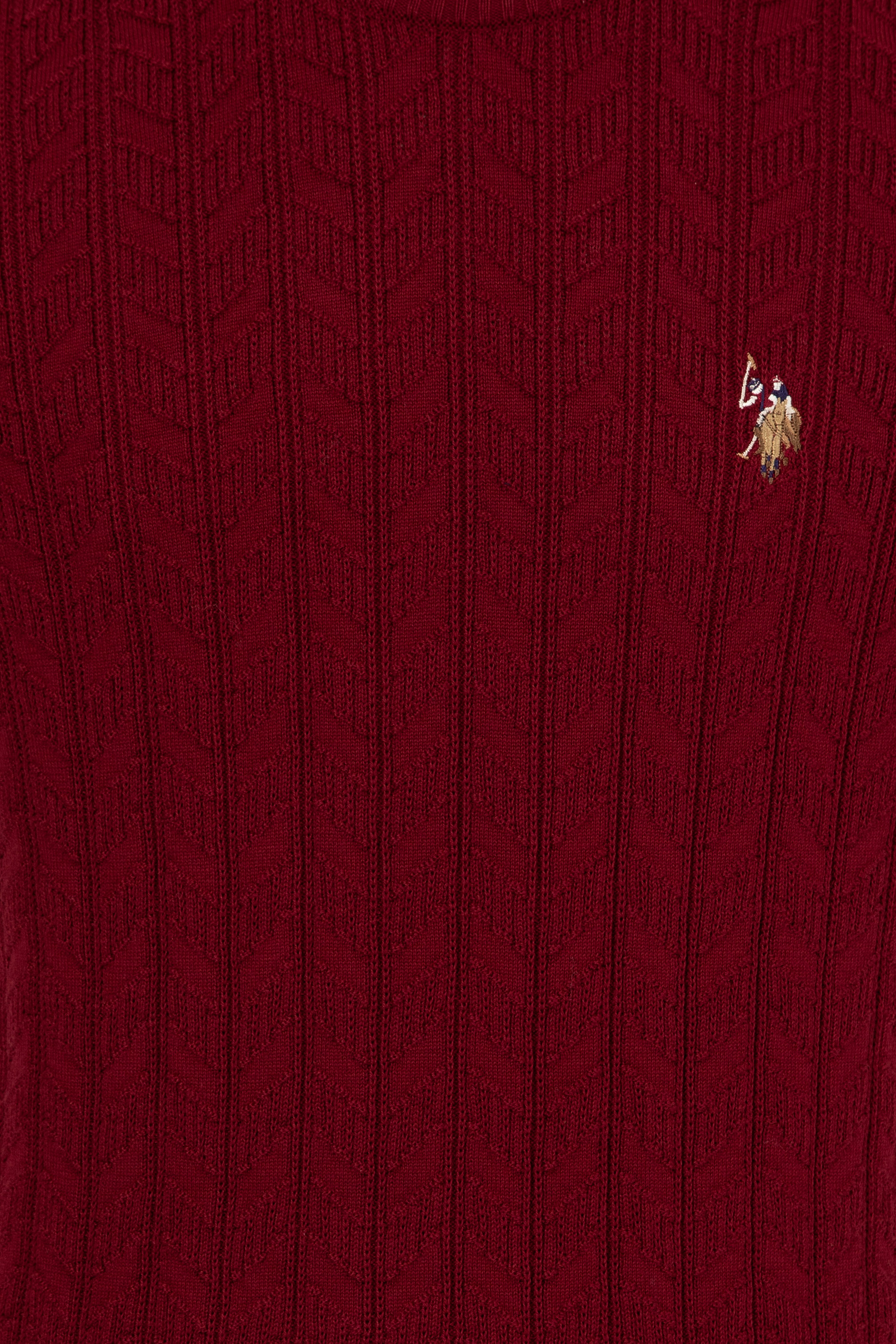 Erkek Bordo Basic Kazak - Image 6