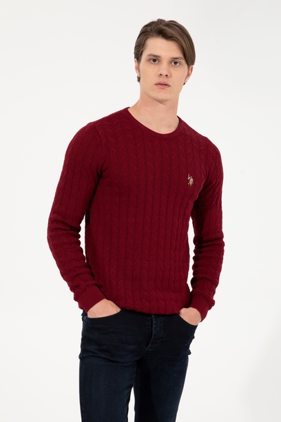 Erkek Bordo Basic Kazak