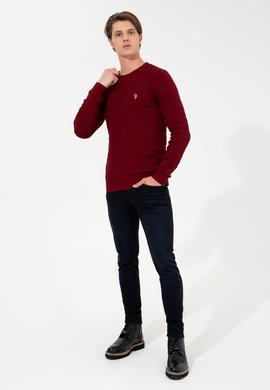 Erkek Bordo Basic Kazak - 50251876007