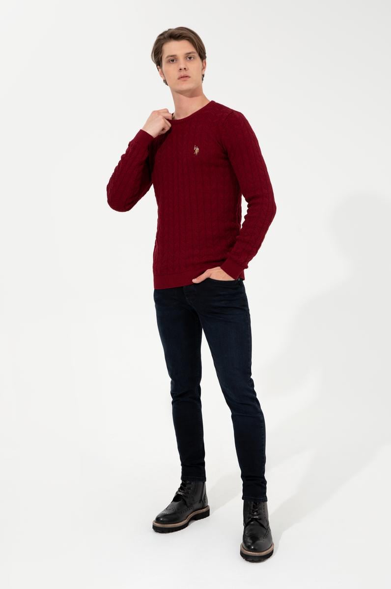 Erkek Bordo Basic Kazak