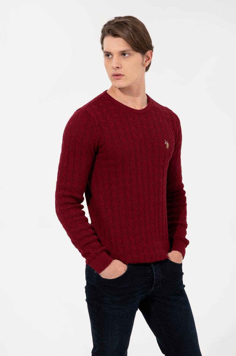 Erkek Bordo Basic Kazak