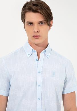 Erkek Açık Mavi Kısa Kollu Gömlek - 50247599003