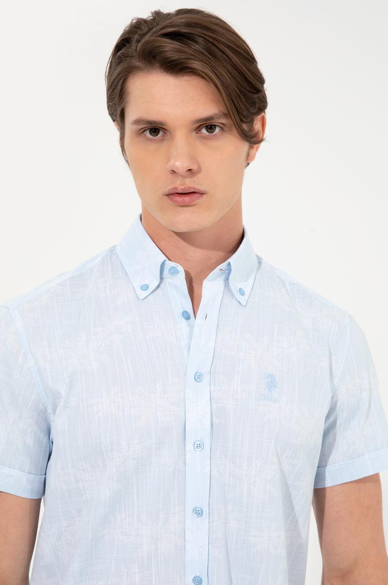 Erkek Açık Mavi Kısa Kollu Gömlek