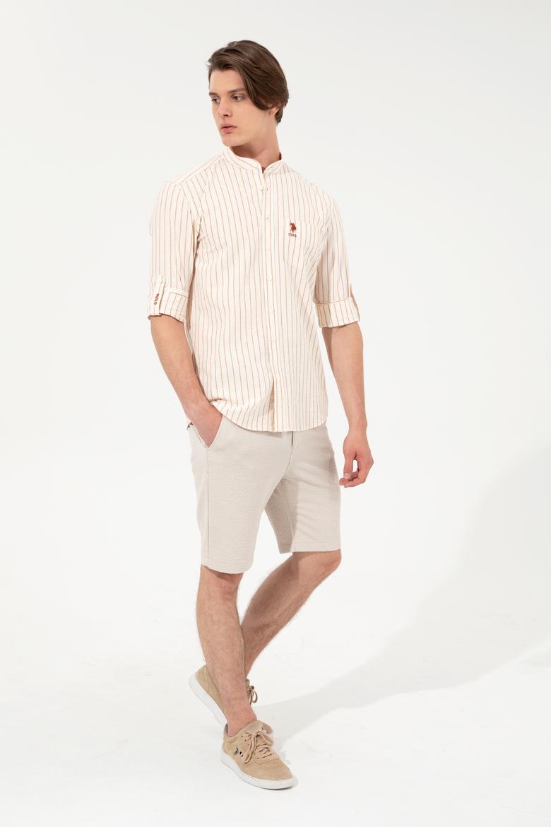 Erkek Haki Dokuma Şort - 50246112013