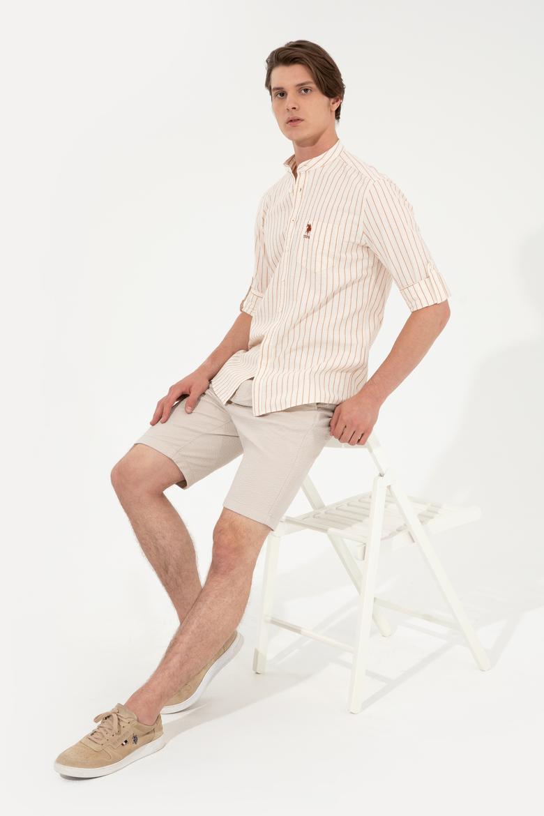 Erkek Haki Dokuma Şort