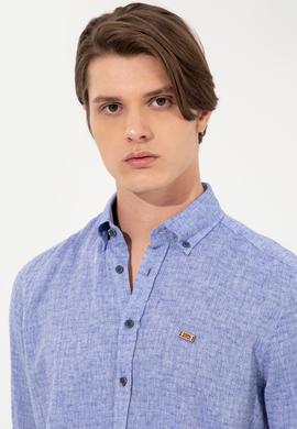 Erkek Mavi Uzun Kollu Gömlek - 50246314016