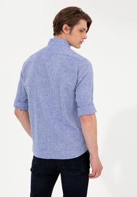 Erkek Mavi Uzun Kollu Gömlek - 50246314016