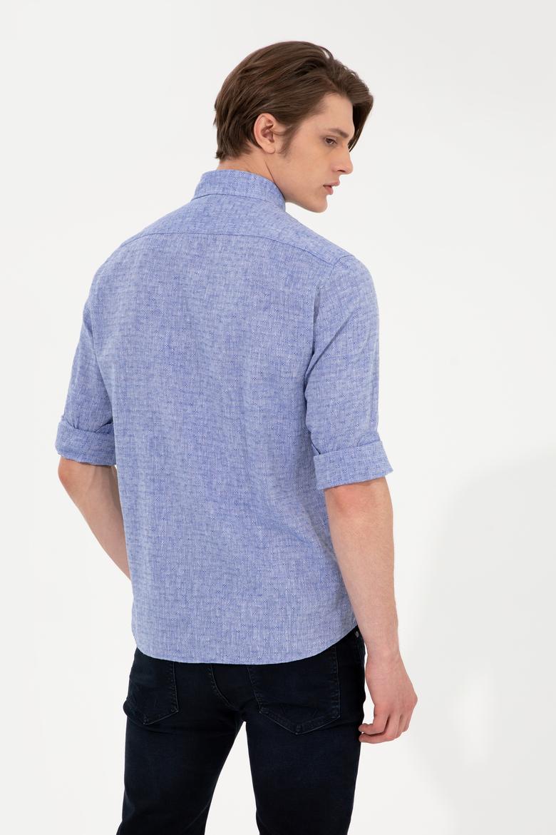 Erkek Mavi Uzun Kollu Gömlek - 50246314016