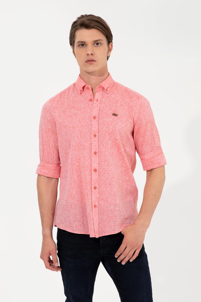 Erkek Kırmızı Uzun Kollu Gömlek