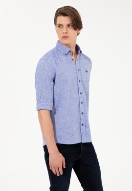 Erkek Mavi Uzun Kollu Gömlek - 50246314016