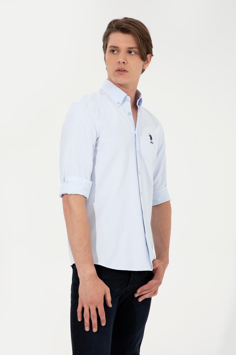 Erkek Açık Mavi Uzun Kollu Basic Gömlek - 50249490007