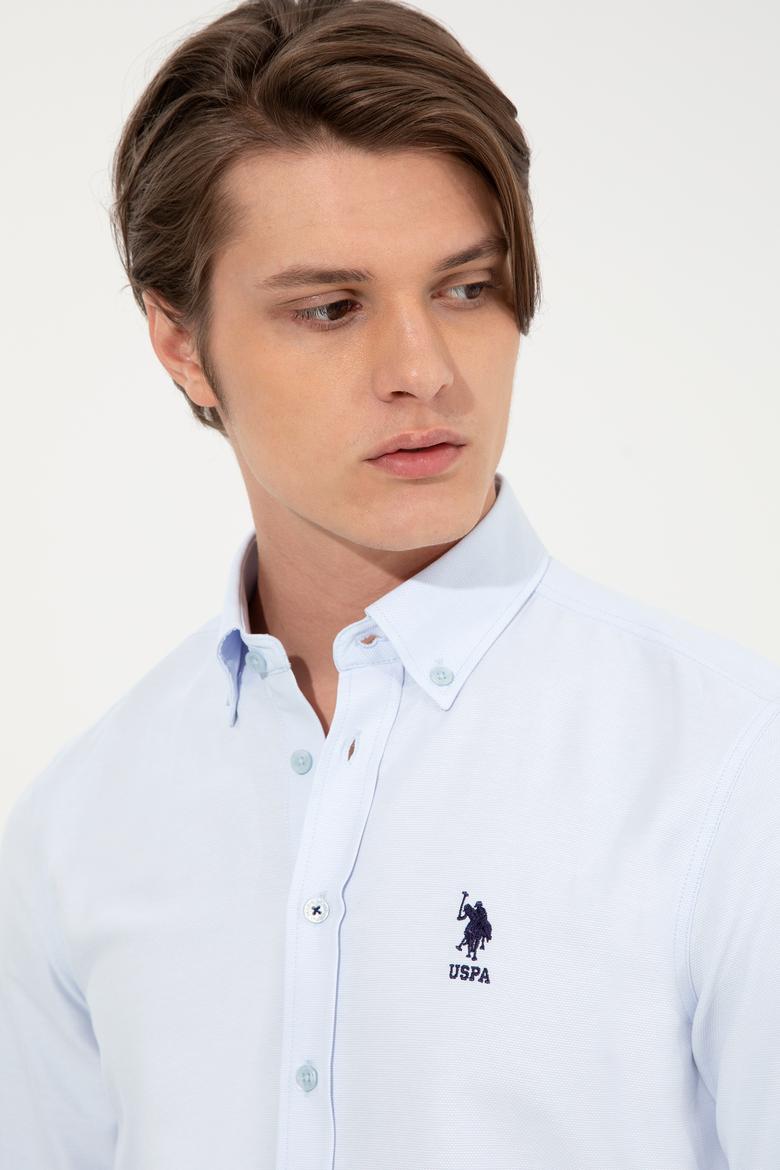 Erkek Açık Mavi Uzun Kollu Basic Gömlek - 50249490007