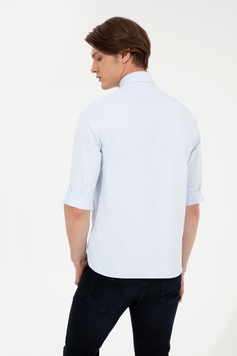 Erkek Açık Mavi Uzun Kollu Basic Gömlek - 50249490007