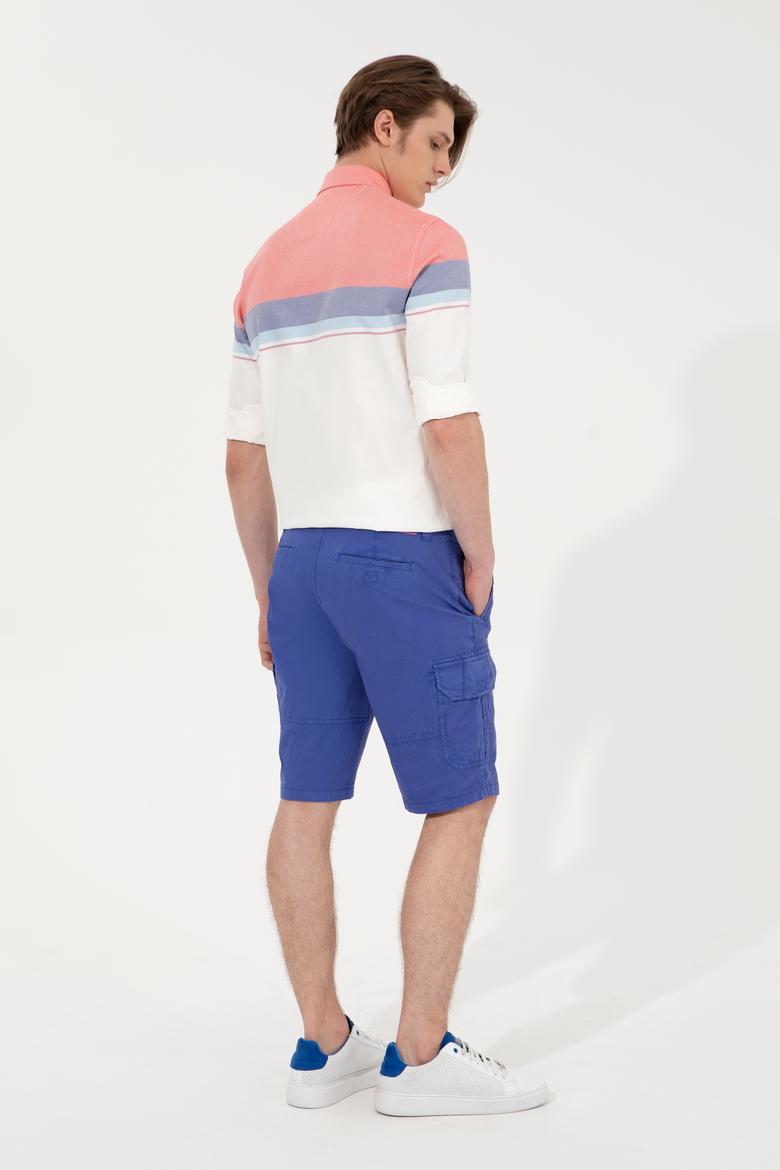 Erkek Mavi Dokuma Şort - 50246075039