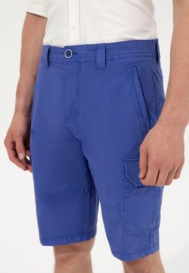 Erkek Mavi Dokuma Şort - 50246075039