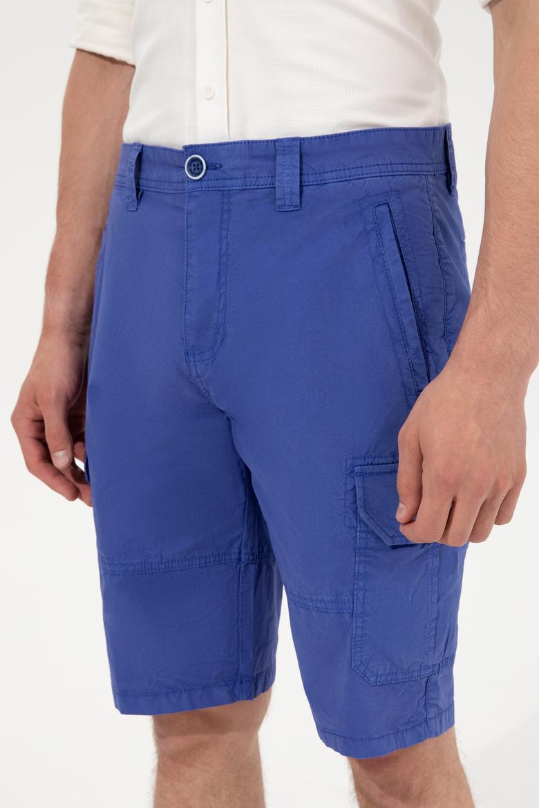 Erkek Mavi Dokuma Şort - 50246075039