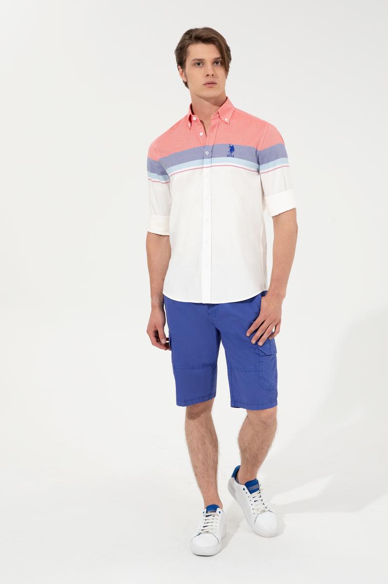 Erkek Mavi Dokuma Şort