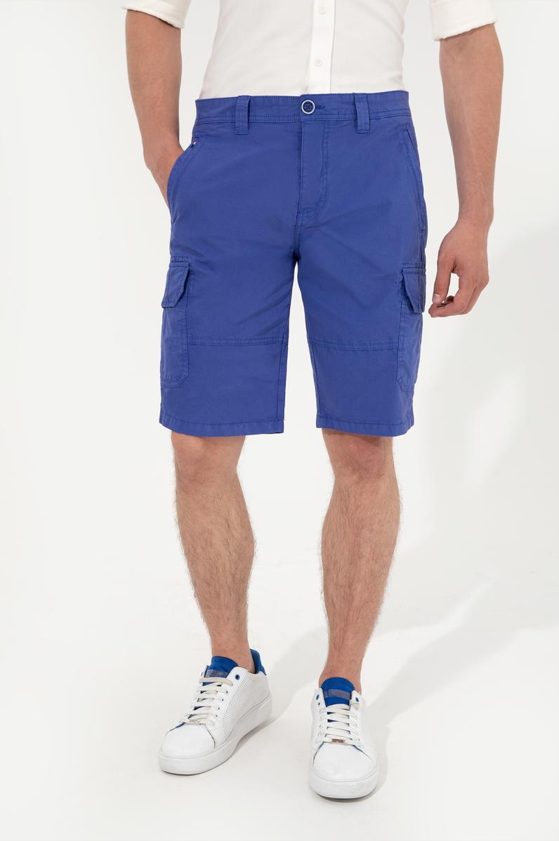 Erkek Mavi Dokuma Şort