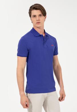 Erkek Mavi Polo Yaka Basic T-Shirt - 50251701149