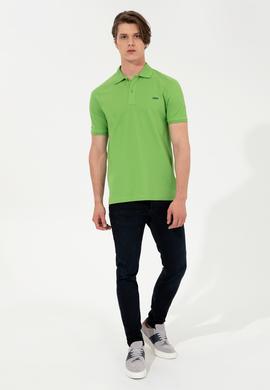 Erkek Elma Yeşili Basic Polo Yaka Tişört - 50251701186