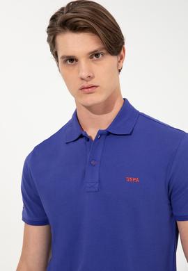 Erkek Mavi Polo Yaka Basic T-Shirt - 50251701149