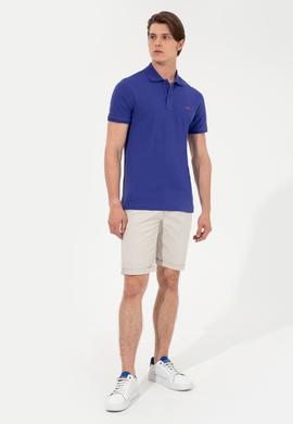 Erkek Mavi Polo Yaka Basic T-Shirt - 50251701149