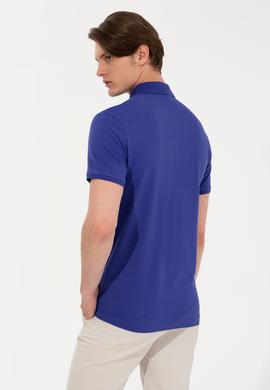 Erkek Mavi Polo Yaka Basic T-Shirt - 50251701149