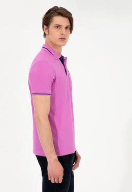 Erkek Menekşe Basic Polo Yaka Tişört - 50247371057