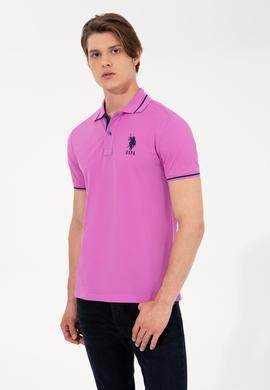 Erkek Menekşe Basic Polo Yaka Tişört - 50247371057