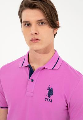 Erkek Menekşe Basic Polo Yaka Tişört - 50247371057