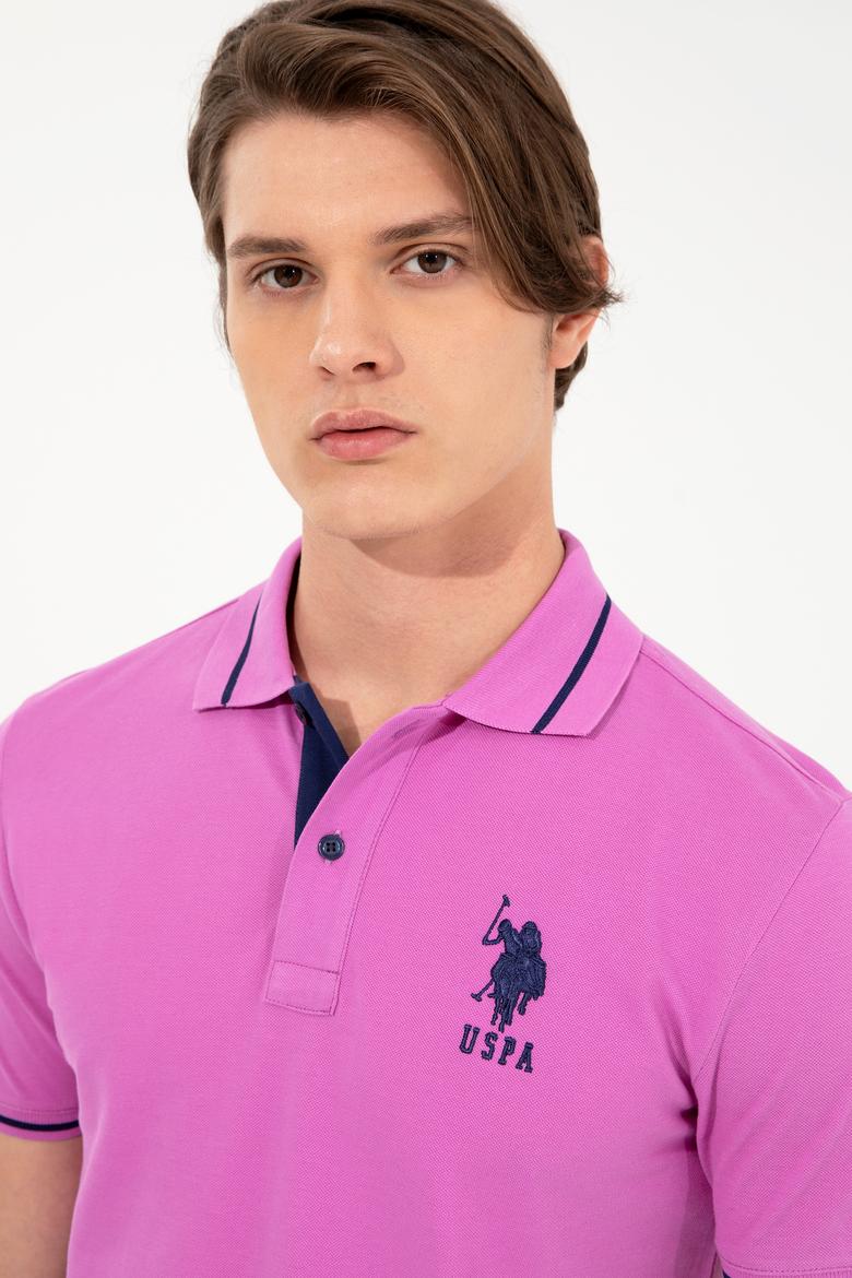 Erkek Menekşe Basic Polo Yaka Tişört - 50247371057