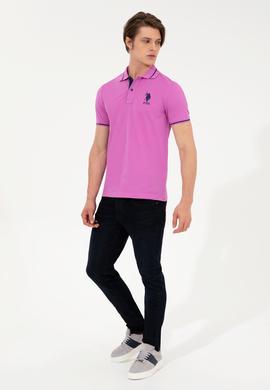 Erkek Menekşe Basic Polo Yaka Tişört - 50247371057