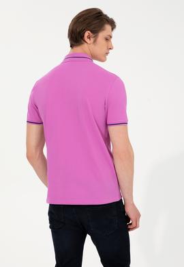 Erkek Menekşe Basic Polo Yaka Tişört - 50247371057