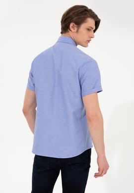 Erkek Mavi Kısa Kollu Gömlek - 50249518040