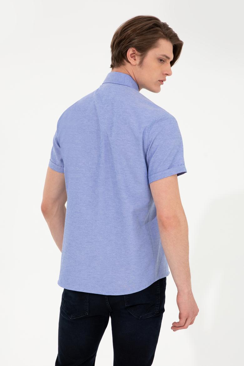 Erkek Mavi Kısa Kollu Gömlek - 50249518040