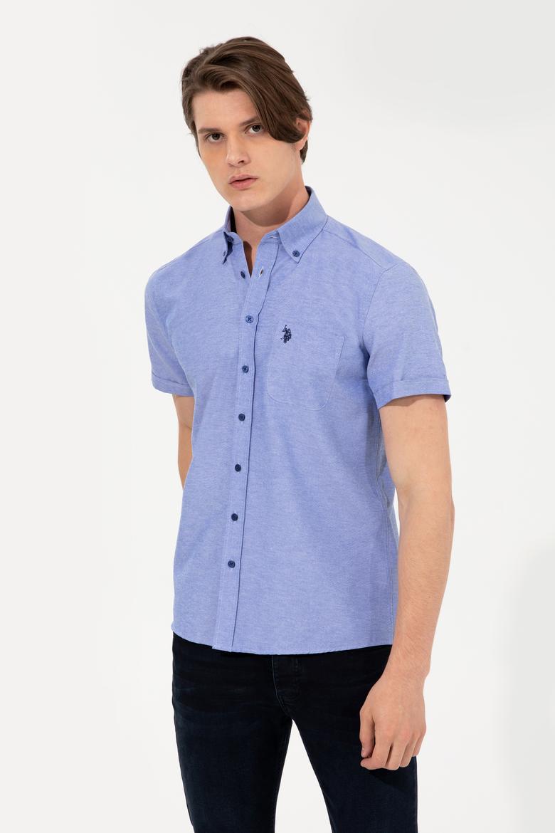 Erkek Mavi Kısa Kollu Gömlek - 50249518040