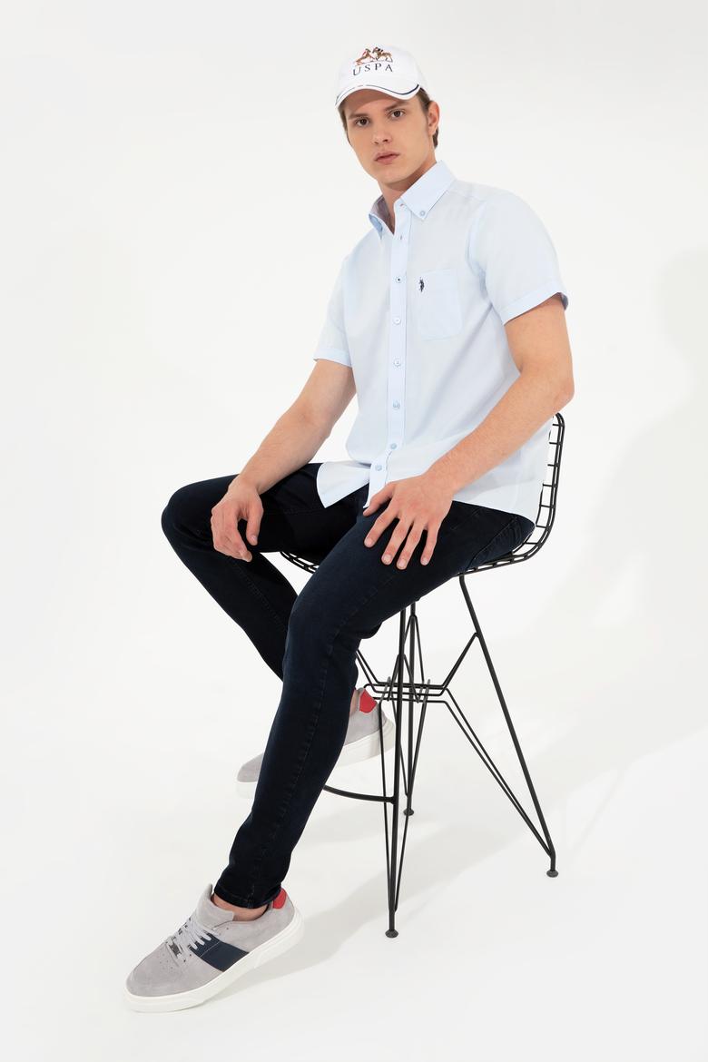 Erkek Açık Mavi Kısa Kollu Gömlek - 50249518011