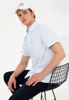 Erkek Açık Mavi Kısa Kollu Gömlek - 50249518011