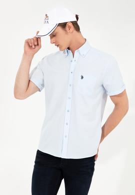 Erkek Açık Mavi Kısa Kollu Gömlek - 50249518011