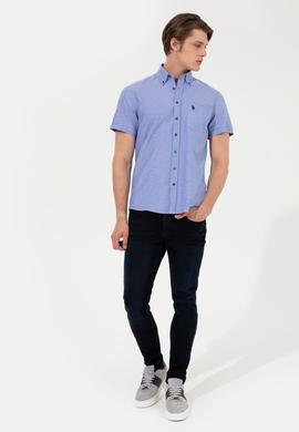 Erkek Mavi Kısa Kollu Gömlek - 50249518040