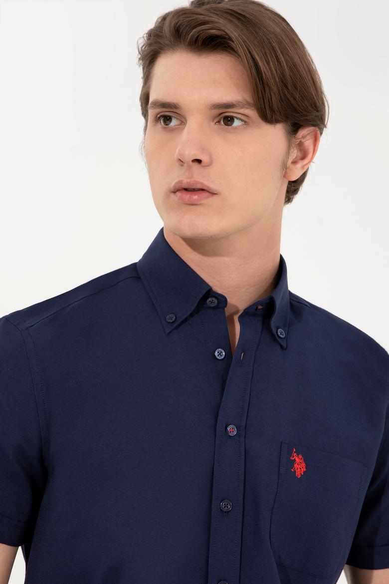 Erkek Lacivert Gömlek Kısakol