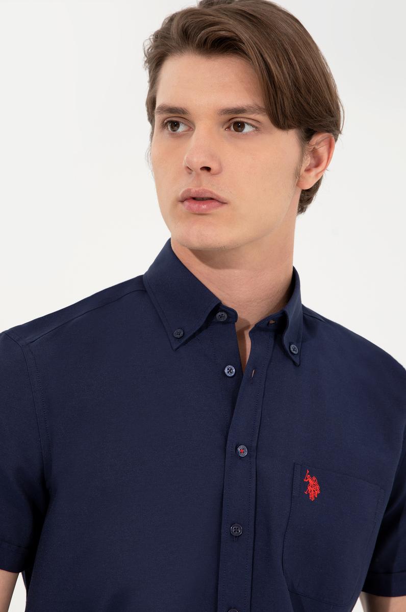 Erkek Lacivert Gömlek Kısakol