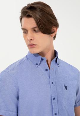 Erkek Mavi Kısa Kollu Gömlek - 50249518040