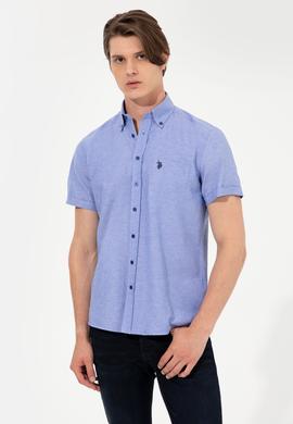 Erkek Mavi Kısa Kollu Gömlek - 50249518040