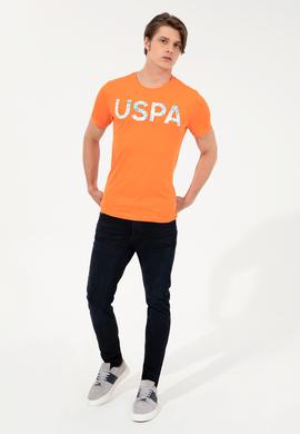 Erkek Turuncu Bisiklet Yaka Tişört - 50248598175