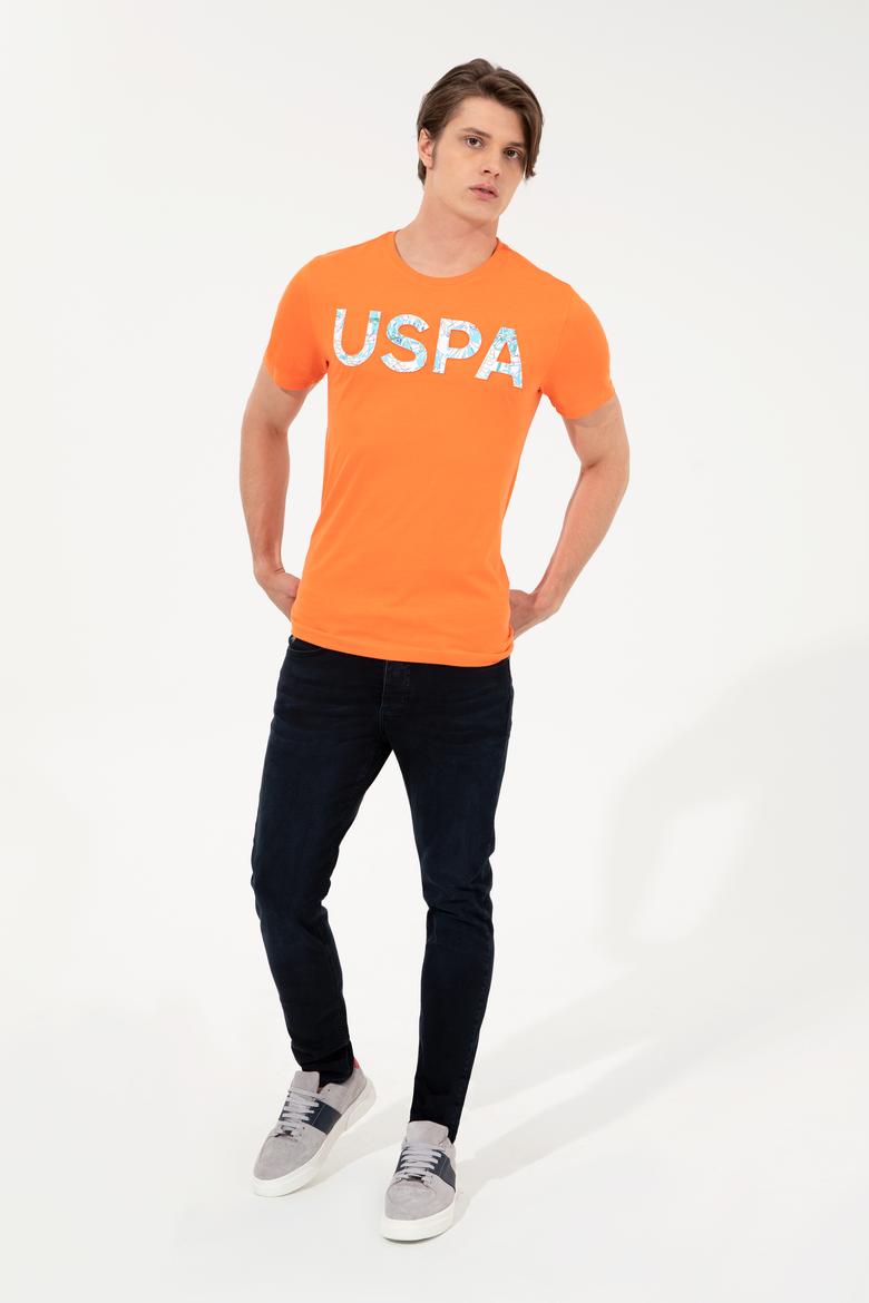 Erkek Turuncu Bisiklet Yaka Tişört - 50248598175